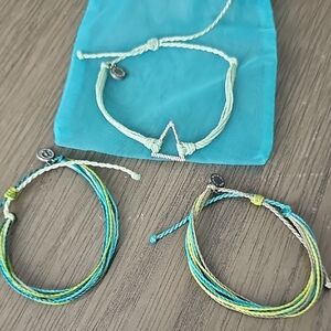 Pura Vida Aqua and Yellow Bracelet Set